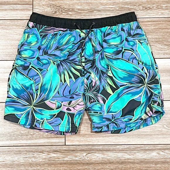 Scotch & Soda Tropical Leaf Swim Trunks, Size Medium